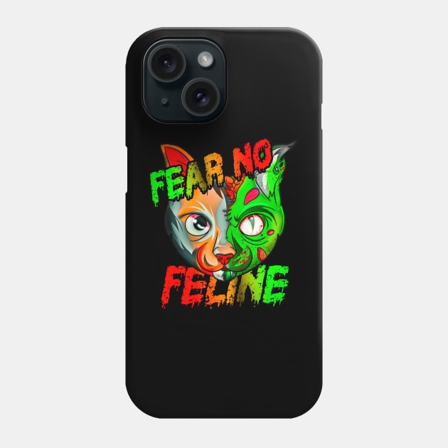 Fear No Feline Zombie Phone Case by Trendy Black Sheep