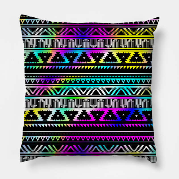 ethnic neon Pillow by dzeri29