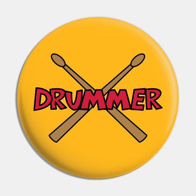 Drummer crossed Drumsticks Pin by schlag.art