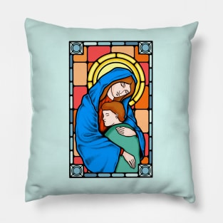 Virgin Mary Stained Glass Pillow