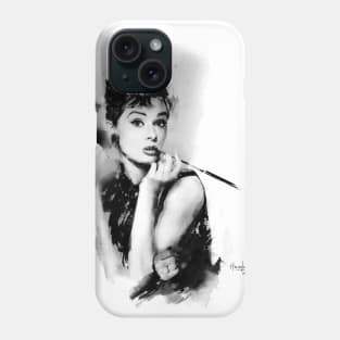 Audrey Hepburn in Ink Phone Case