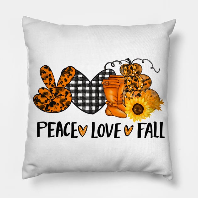 Peace Love Halloween Pillow by Rise And Design