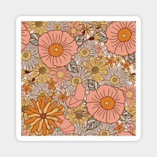 floral groovy seamless pattern Magnet