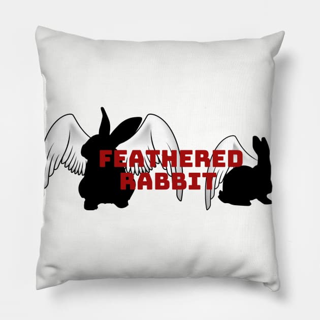Feathered Rabbit Pillow by Feather26