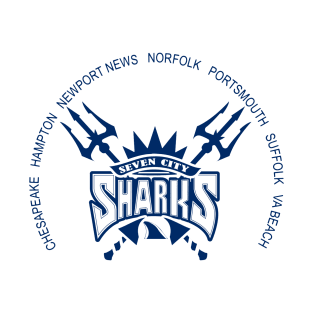 Seven City Sharks-Trident BLUE T-Shirt