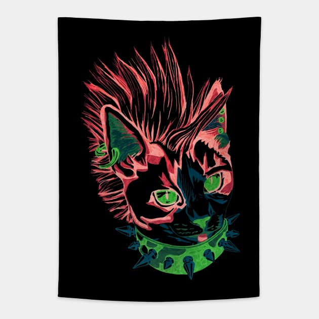 Punk Kitty Tapestry by RaLiz