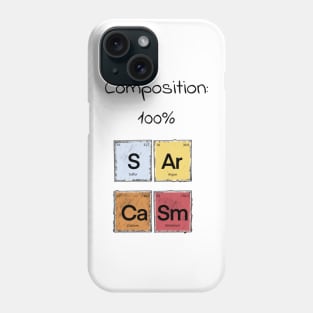 Science Sarcasm S Ar Ca Sm Elements of Humor Composition white Phone Case