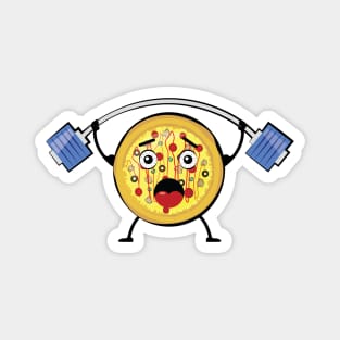 Weightlifter Pizza - Funny Character Illustration Magnet