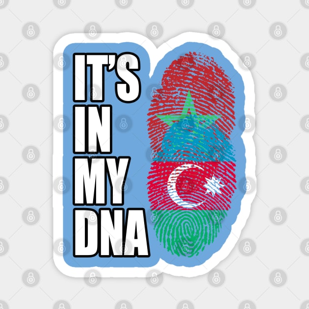 Azerbaijani And Moroccan Mix DNA Flag Heritage Magnet by Just Rep It!!