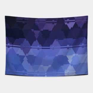 Blue Tribal Mosaic Geometric Tapestry