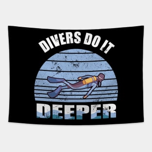 Funny Scuba Diving Under Water Dive Diver Ocean Tapestry