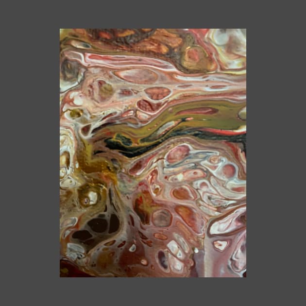 Red and Gold pour painting by DentistArt2022