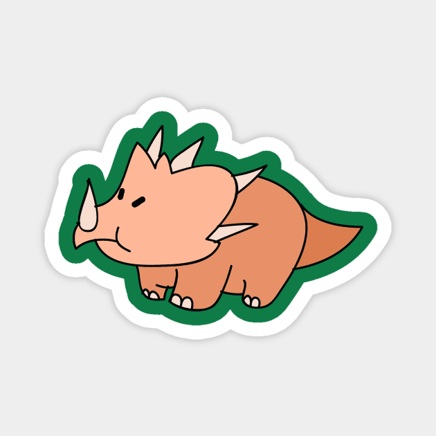 Beige Triceratops Magnet by saradaboru