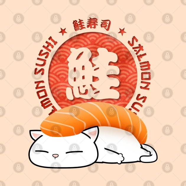 Chubby Cat Salmon Sushi by Takeda_Art