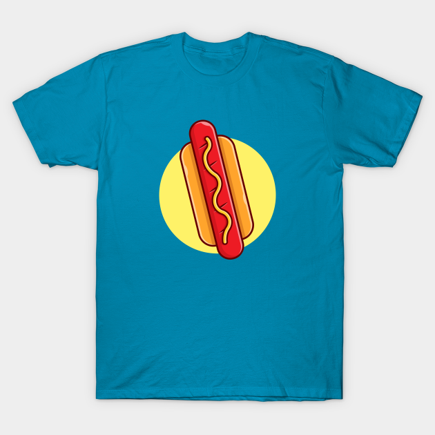 Discover Hotdog Cartoon Vector Icon Illustration (10) - Hotdog - T-Shirt