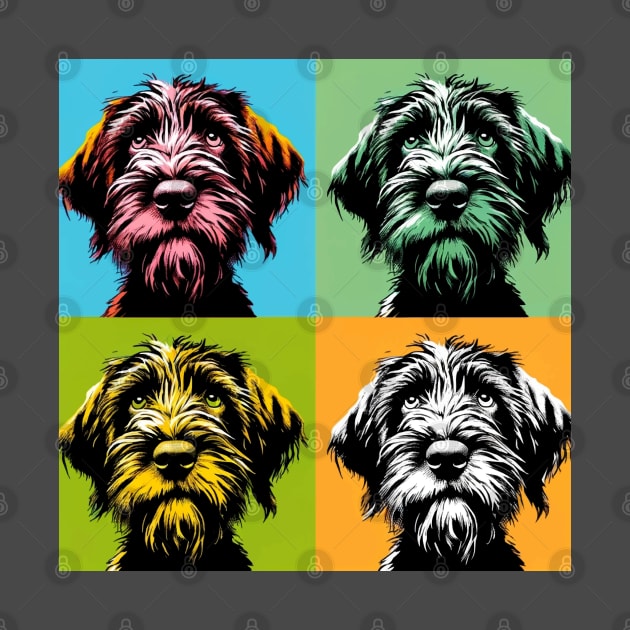 Pop Retro Wirehaired Pointing Griffons Art  - Cute Puppy by PawPopArt