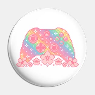 Rainbow Xbox Controller Pixel Art Pin