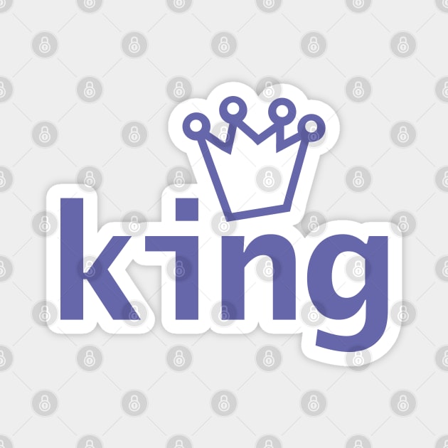 Periwinkle King Crown Typography Magnet by ellenhenryart