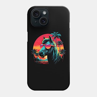 Retro Wave Andalusia Horse Good Vibes Phone Case