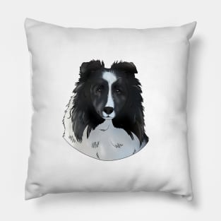 Black and White Sheltie Pillow