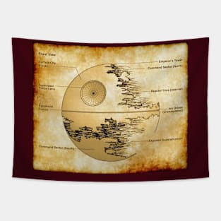 That's no Moon! Parchment Blueprint Tapestry