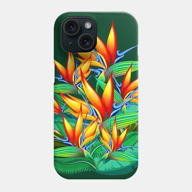 Bird of Paradise Flower Exotic Nature Phone Case by BluedarkArt