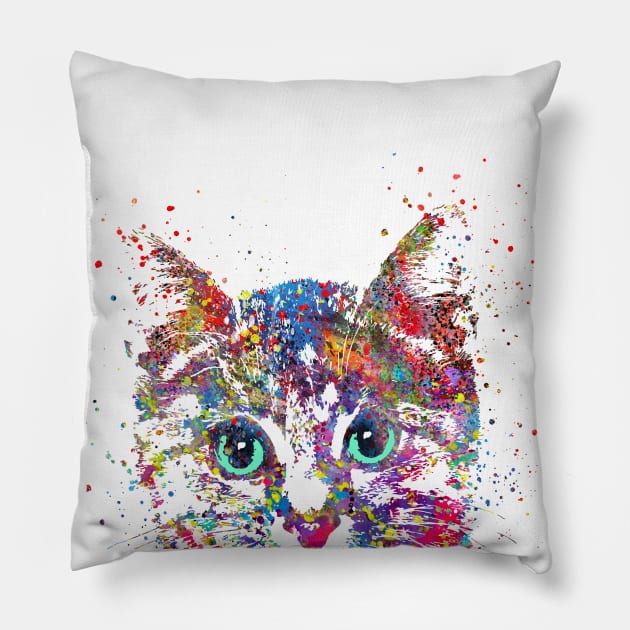 Peeking cat Pillow by RosaliArt