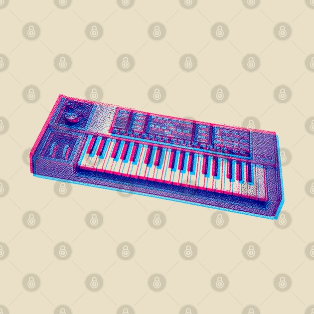 Analog Synthesizer 8bit 3D Retro Artwork Design by DankFutura