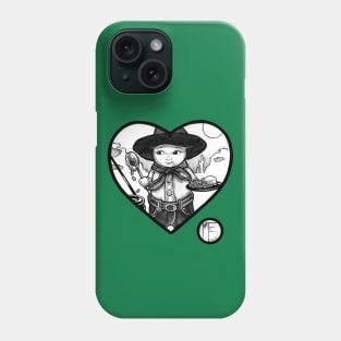 The Little Cowboy - Black Outlined Version Phone Case