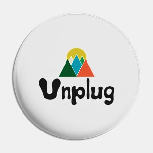 Unplug light Colorful Retro Vintage Sunset Red Orange Yellow Triangle Pin