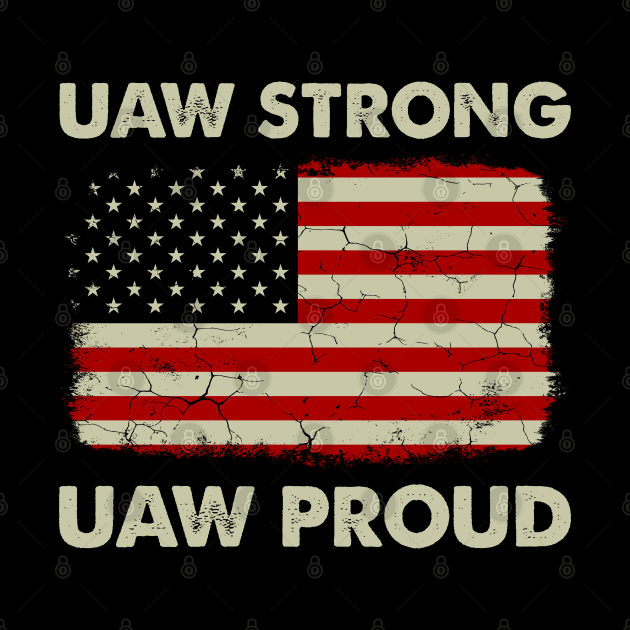 UAW Strong UAW Proud American Flag by Symmetry Stunning Portrait