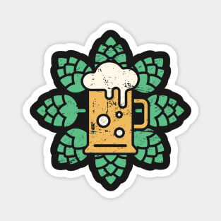 Retro Craft Beer Hops Magnet