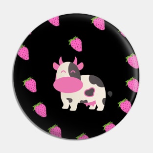 Strawberry Cow Heart, Cute , Cartoon Pin