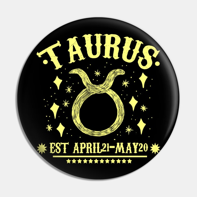 Taurus Zodiac Pin by absolemstudio