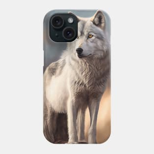 Arctic Gray Wolf-Oil paint Phone Case