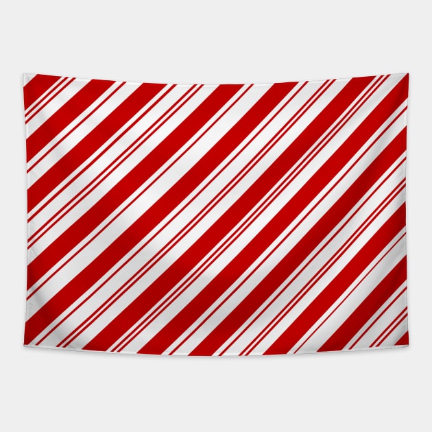 1980s Merry Xmas peppermint stick red white Christmas Candy Cane Tapestry by Tina