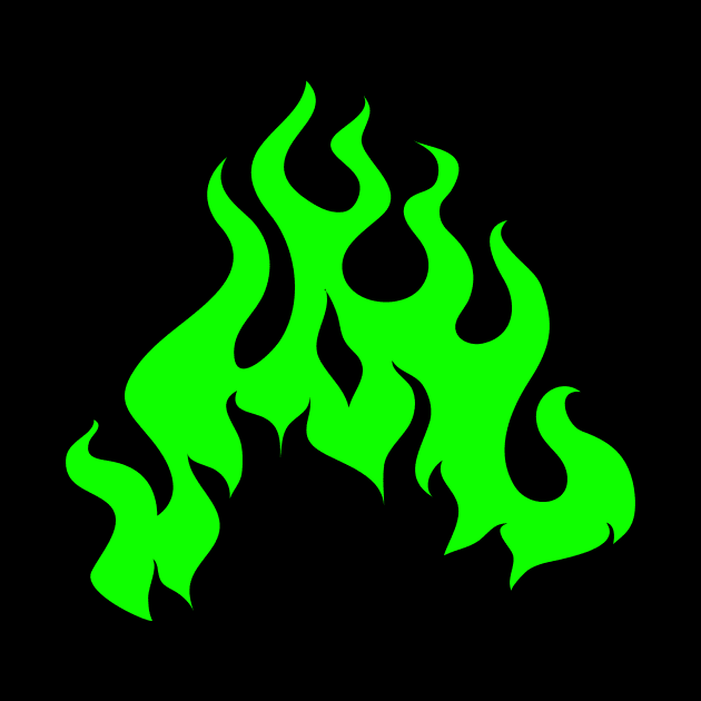 Green Hotrod Flames by Trendy Tshirts