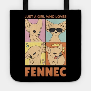 Just A Girl Who Loves Fennec Fox Vintage Retro Tote