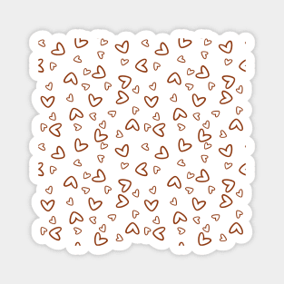 Brown Hearts Pattern Magnet