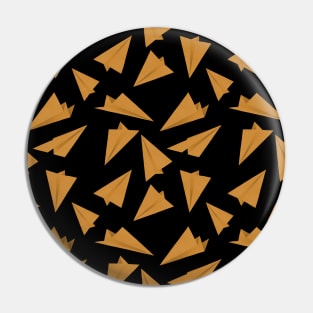 Paper Planes Pattern Golden Black Pin