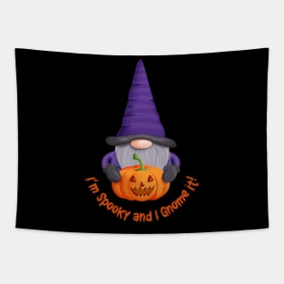 Witch Gnome with Pumpkin - I' m Spooky and I Gnome it! Tapestry