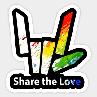 Share The Love Logo Stickers Teepublic