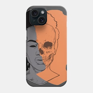 black girl skull side Phone Case