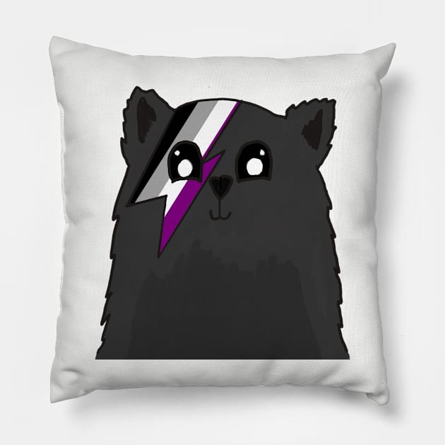 Asexual Pride Kitty Pillow by nonbeenarydesigns