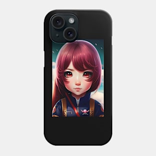 Anime Girl with lovely chibi eyes Phone Case