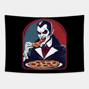 Vampire eat pizza Tapestry