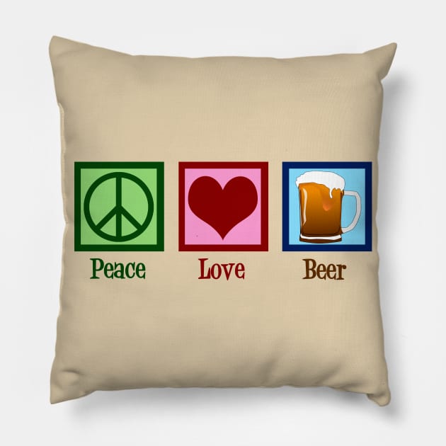 Peace Love Beer Pillow by epiclovedesigns