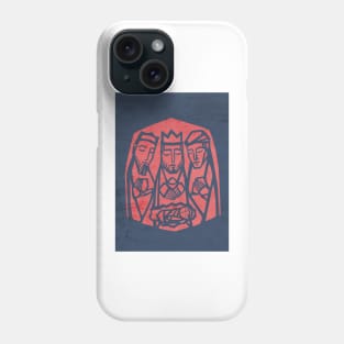 Illustration of the three wise men and baby Jesus Christ Phone Case