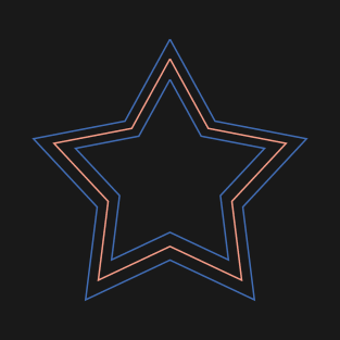 You are a star! Triple Stars Outline in blue, orange, blue  - ORENOB T-Shirt