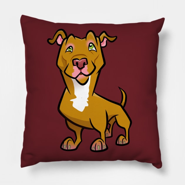 Red Pit Bull Pillow by binarygod